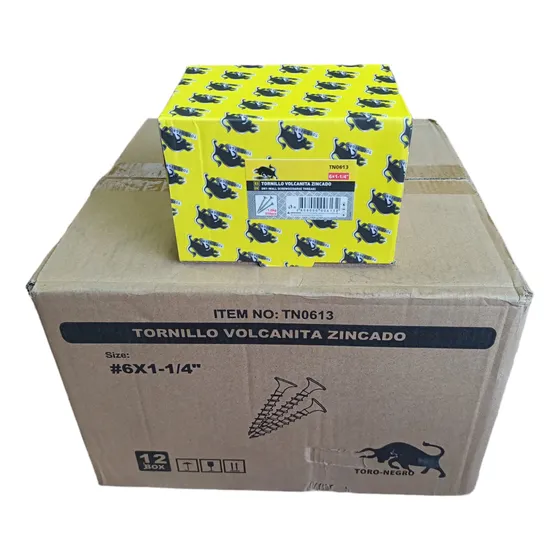 Tornillo Vulcanita Zincado 6x 1 1/4 Caja De 12kg