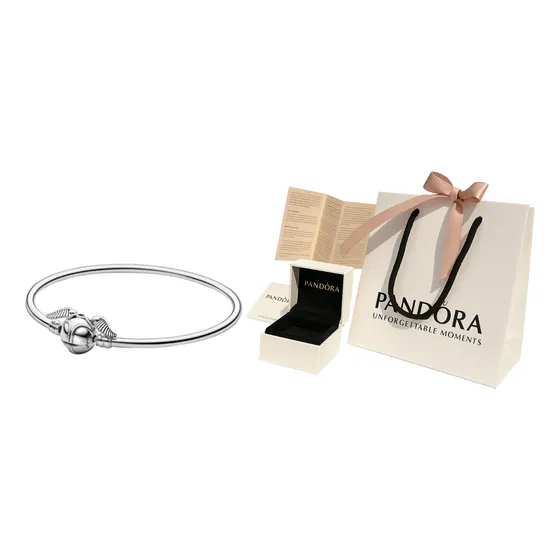 Pulsera Rígida Snitch Dorada Harry Potter Y Kit Para Regalo