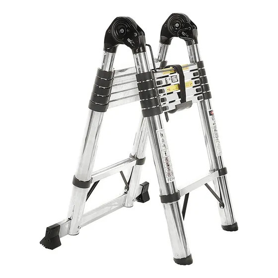 Escalera Telescopica Tijera Extensible 1,86m Garden Life Plateado