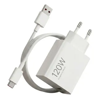 Carregador Turbo Rapido 120w Compatível Para Xiaomi Samsung Branco