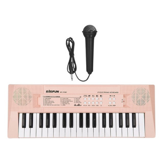 Piano Electrónico Con Mini Teclado De 37 Teclas Y Micrófono Color Rosa Piano Electrónico Con Mini Teclado De 37 Teclas Y Micrófono Color Rosa