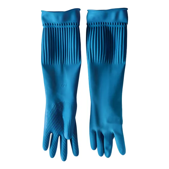6 Pares Guante Extra Largo Lavanderia Talla L Brilux