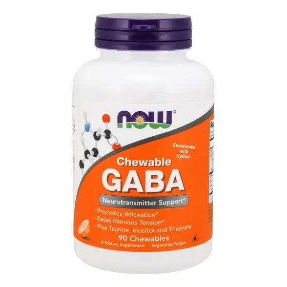 Supplement Now Foods Gaba Sabor A Naranja 90 G Masticable X6
