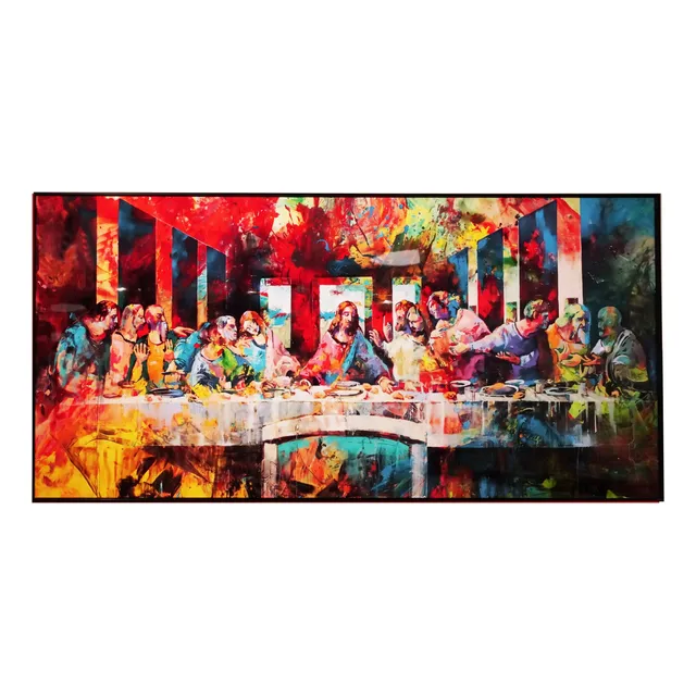 Cuadro Pop Art La Última Cena Marco De Aluminio 120 X 80 Cm