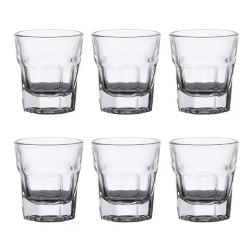 Jogo 6 Copos de Vidro 50ml Tequila Whisky Cachaça Line