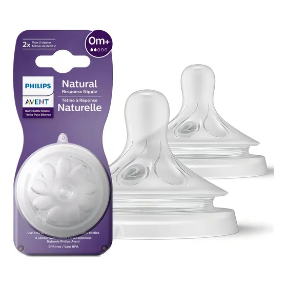 2 Tetinas +0m Para Mamadera Natural Response Avent Philips