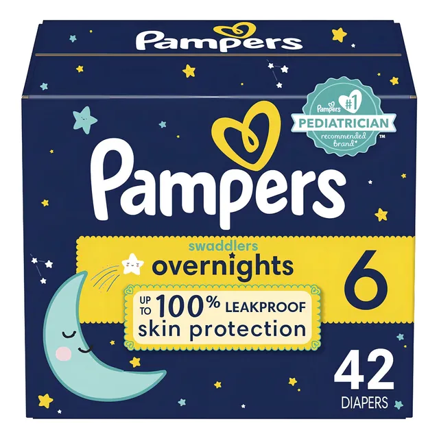 Pañales Pampers Overnight Etapa 6, 42 Piezas. Bebés 16+ Kg.