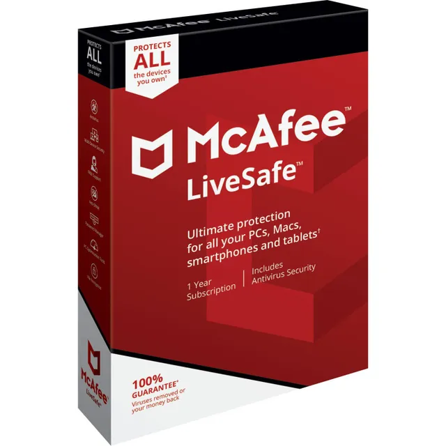Antivirus Mcafee Livesafe +10 Dispositivos Ilimitado [1 Año]