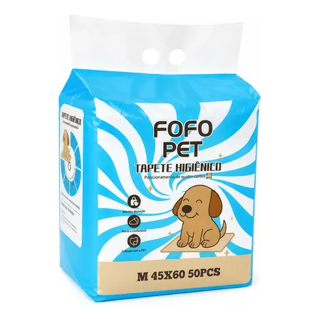 Foto de 50 Tapete Grande Absorvente Fralda Pet Descartável 60x45 Cão Branco