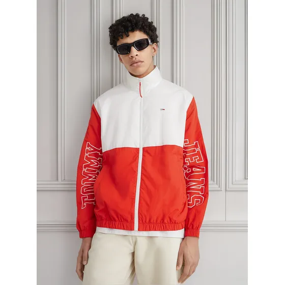 Chaqueta Roja Amplia Con Cierre Y Logo Modern Hombre Tommy Jeans