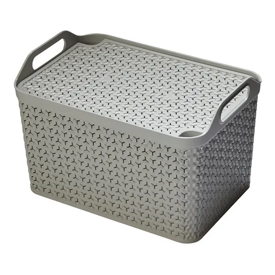 Caja Organizadora Plastica Urbana Grande Color Gris Cool