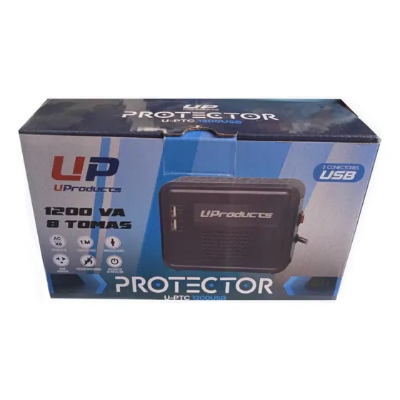 Regulador De Voltaje 8 Tomas + 2usb