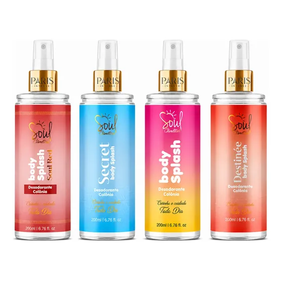 Kit C/4 Body Splash Perfume Corporal Desodorante Colônia