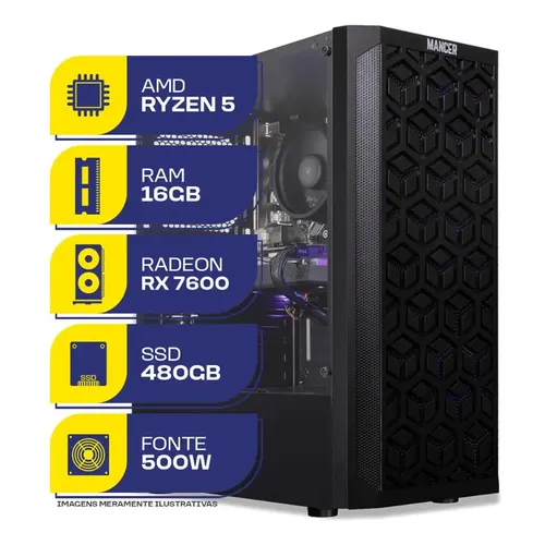 Pc Gamer Mcl, Ryzen 5 5500, Gtx 1660 S, 16gb Ddr4, Ssd 480gb 480