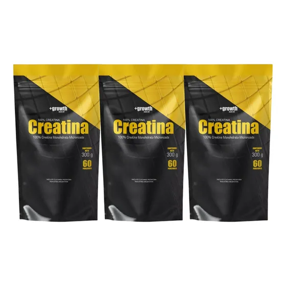 Suplemento En Polvo +growth Creatina Monohidratada 300g Pack X3