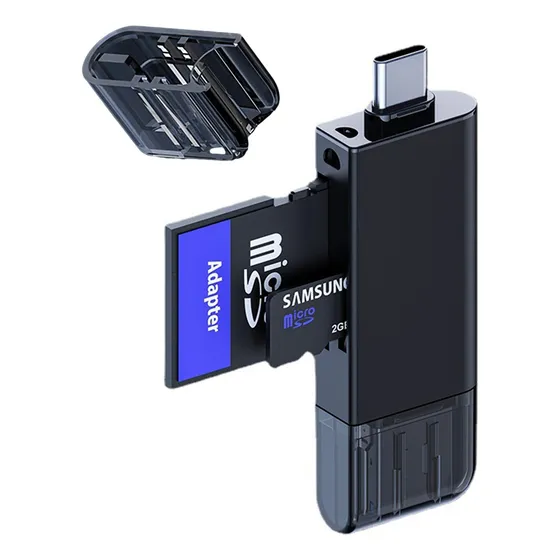  3 En 1 Usb C Adaptador Lector De Tarjetas Tf/sd Móvil Otg