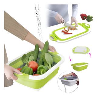 Tabla Para Picar 3 En 1 Con Escurridor Plegable Multifunción Tabla Para Picar 3 En 1 Con Escurridor Plegable Multifunción