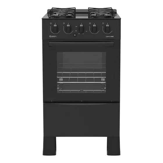 Cocina Supergas Queen 4 Hornallas Mesada De Vidrio Negra