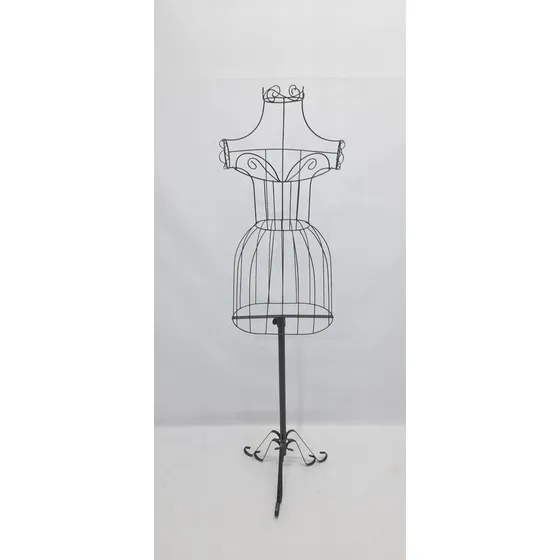 Busto Aramado Feminino Preto Com Pedestal Preto