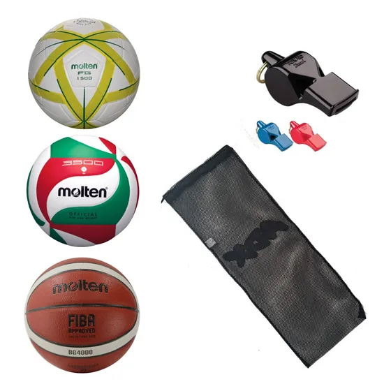 Set 3 Balon Profesional Molten Futbol Basquet Voleibol #5 