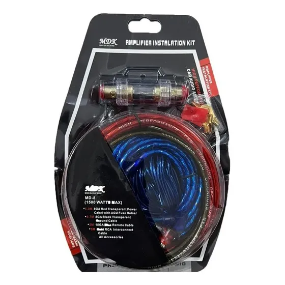 Kit Cables Audio Amplificador Subwoofer Fusilera Conectores 