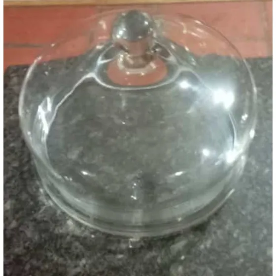 Tortera De Cristal Con Base Redonda Y Tapa Alta