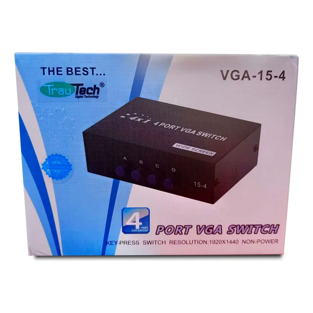 Switch Selector Vga De 4 Entradas X 1 Salida Buena Calidad