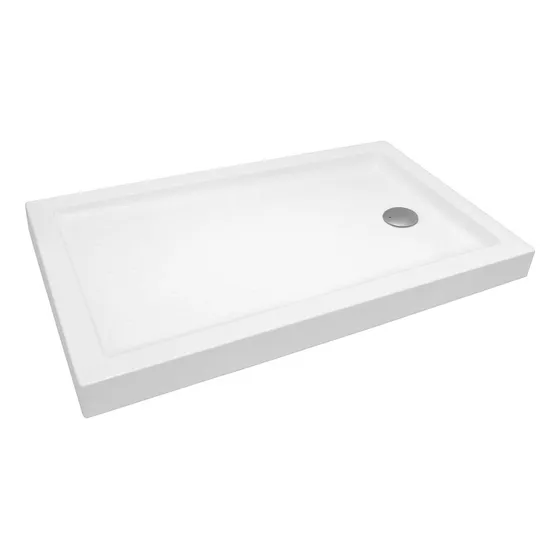 Receptáculo De Ducha Full Kit Stretto Model O 140x70x9 Cm Color Blanco