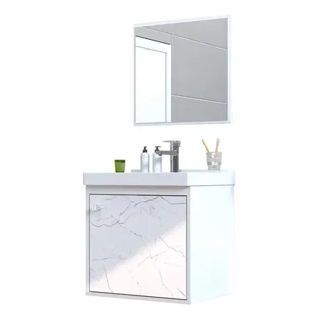 Gabinete Banheiro Riverzza Veneto Com Pia Com Um Furo Para Torneira Cor Branco