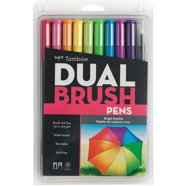 Tombow Kit 10 Piezas Bolígrafos Doble Punta De Caligrafía