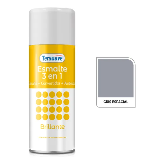 Esmalte 3 en 1 Aerosol Tersuave Brillante Convertidor Antióxido x 440 cc Color Gris Espacial