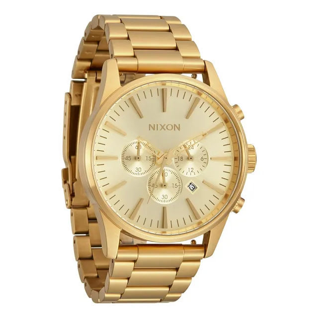 Nixon Sentry Chrono A1390 - Todo Oro - 100m De Agua 38t8n