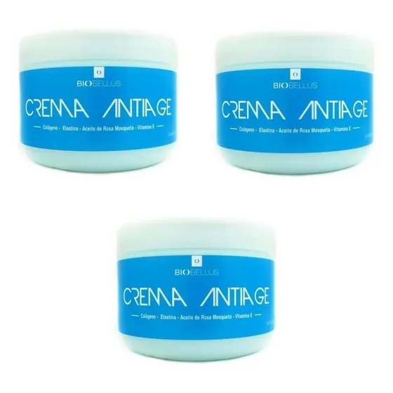 3 Crema Anti Age Colageno Elastina - Biobellus 250ml