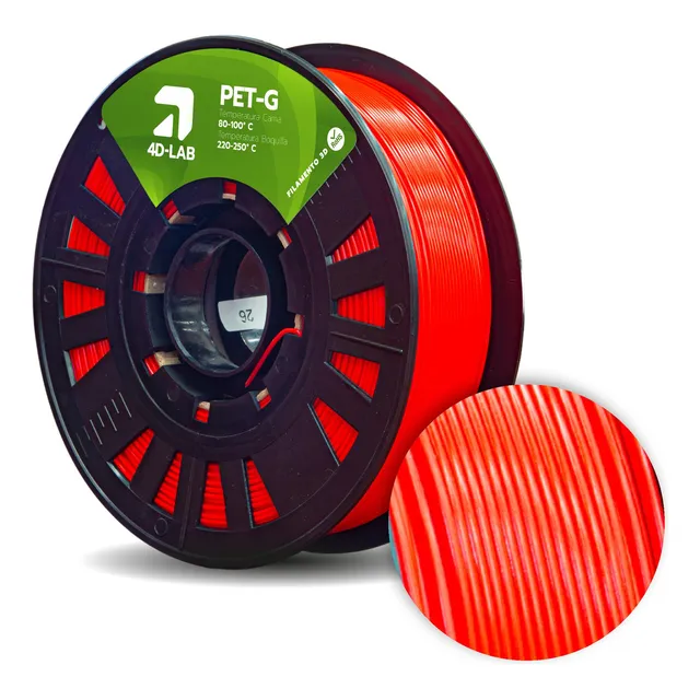 Filamento Pet-g Premium Para Impresión 3d 1,75mm 1kg Color Rojo