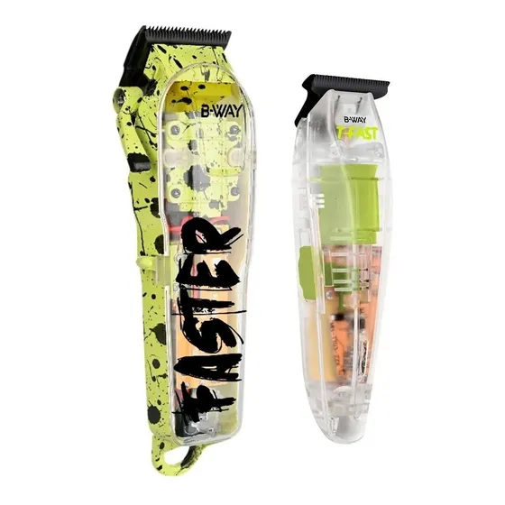 Combo Barber Profesional Maquina Faster + Patillera B-way Color Transparente