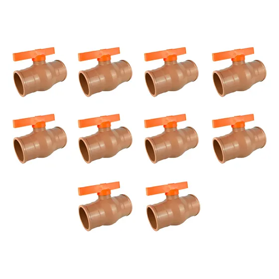 Kit 10 Registros Esfera Soldável Pvc 25mm (3/4) Cola Válvula