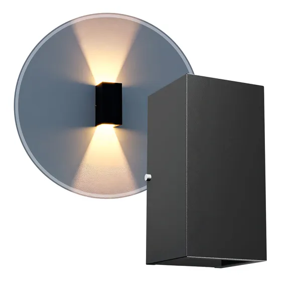 1x Arandela Duplo Facho Longo Externa Dicroica Alumínio Luminária Parede MF164 Cor Preto 127/220V