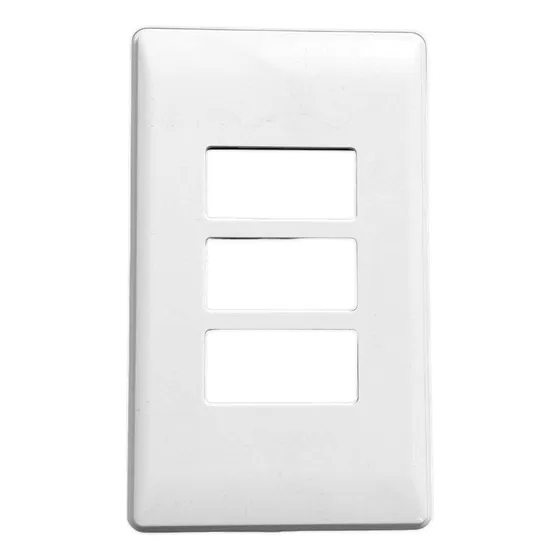 Placa Abs De 3 Ventanas Color Blanco Marca Lion Tools