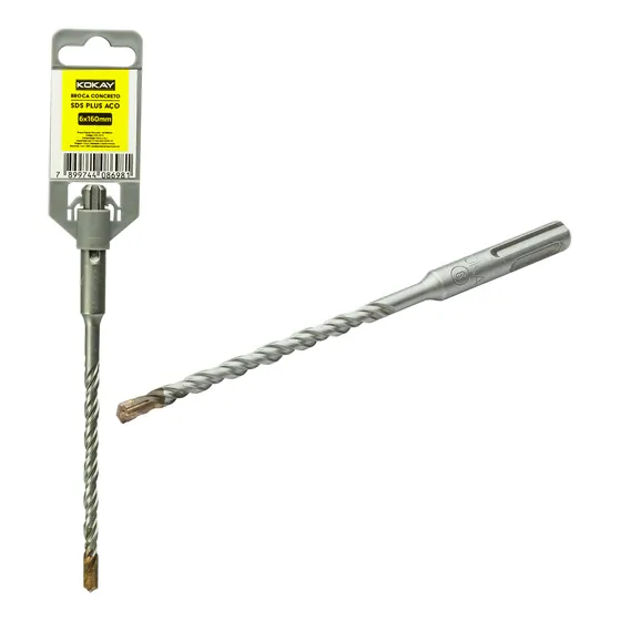 Broca Concreto Sds Plus 6mm X 160mm Em Aço Com Engate Rápido