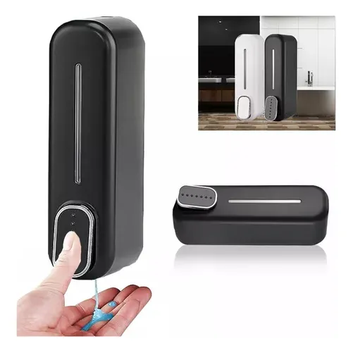 Dispensador De Jabón Plastico Negro De Montaje En Pared400ml