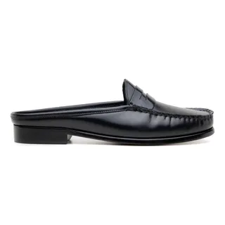 Sapatos Mocassim Argentino Em Couro Babuche Mule Preto Sapatos Mocassim Argentino Em Couro Babuche Mule Preto