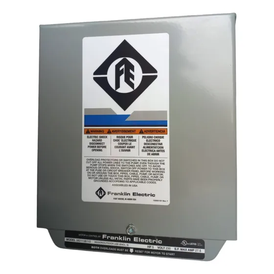Caja De Control Para Motor Franklin Electric 5hp 230v
