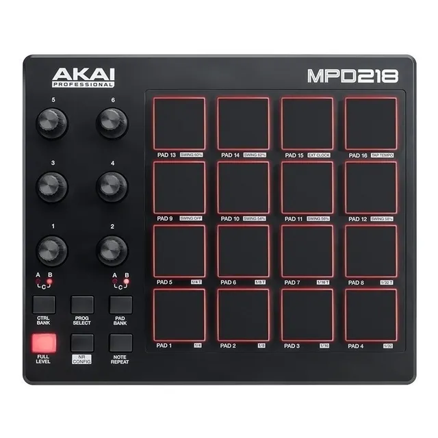 Controlador DJ Akai MPD218 negro