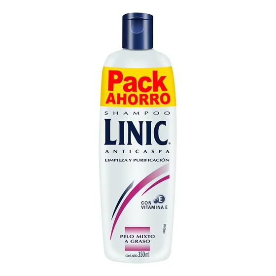 Pack de 2 Shampoos Anticaspa Fuerza y Brillo Para Pelo Graso 350ml C/u Linic