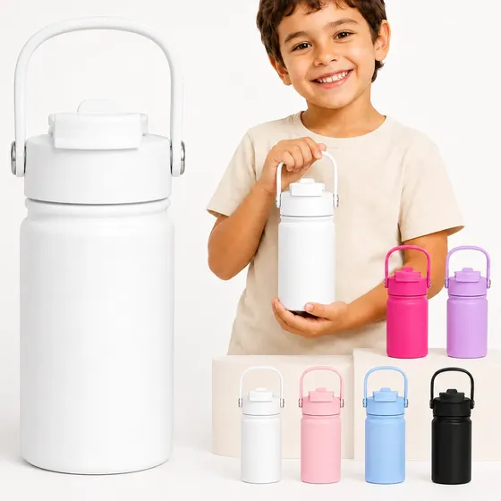 Garrafa térmica infantil inox com canudo 400 ml