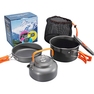 Kit Conjunto Panelas Compactas Camping Ds-308 Com Chaleira Kit Conjunto Panelas Compactas Camping Ds-308 Com Chaleira