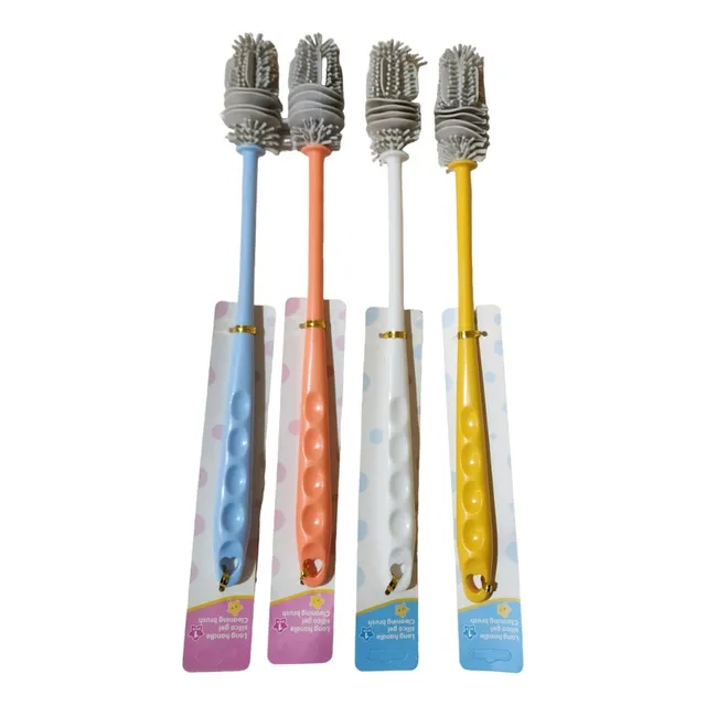Pack X4 Cepillos De Silicona Largo Para Limpiar Botellas