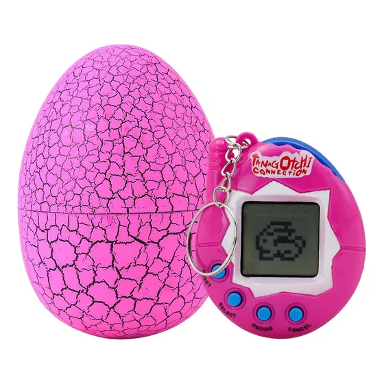 Mascota Virtual Con Forma De Huevo Y Pantalla Led Color Rosa
