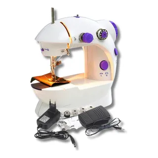 Mini Maquina De Costura Reta Portåtil Elétrica Com Pedal Mini Maquina De Costura Reta Portåtil Elétrica Com Pedal