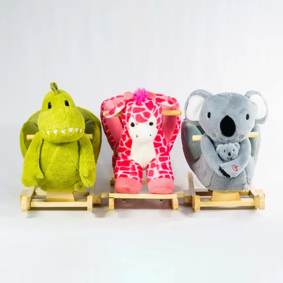 Mecedor Peluche Mega Baby Animales Con Sonido Para Bebes Color Jirafa